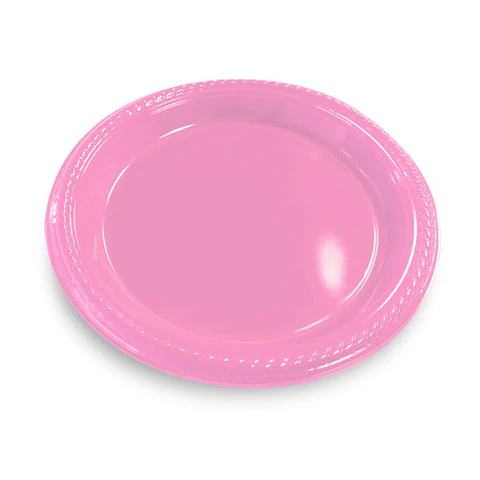 Platos de plástico rosa 18 cm