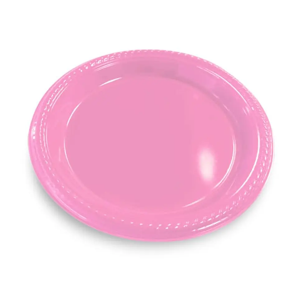 Platos de plástico rosa 18 cm 1