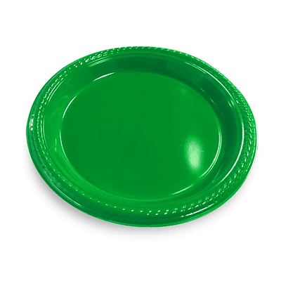 Platos de plástico verde 18 cm