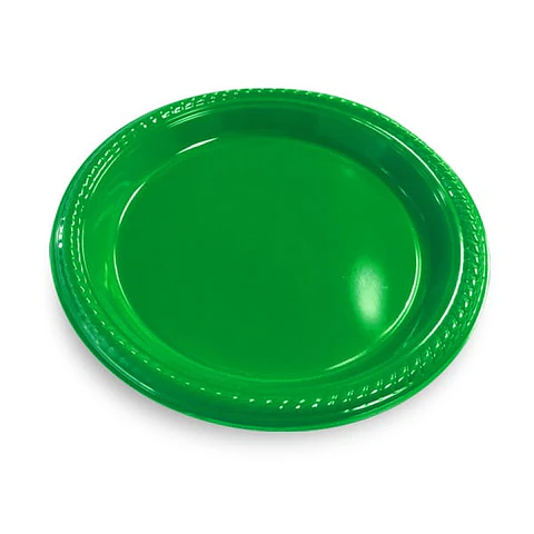 Platos de plástico verde 18 cm