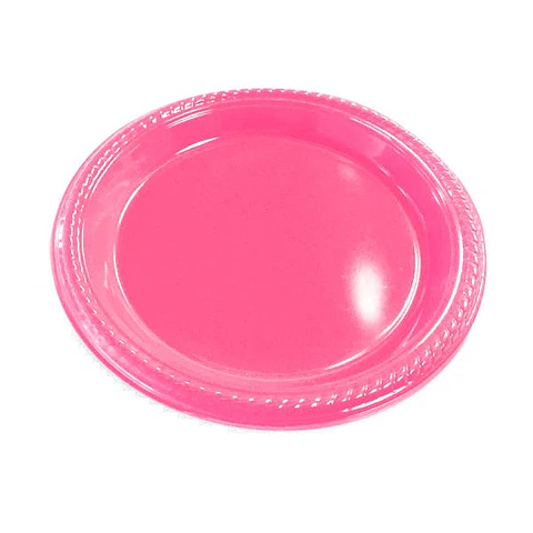 Platos de plástico fucsia 18 cm