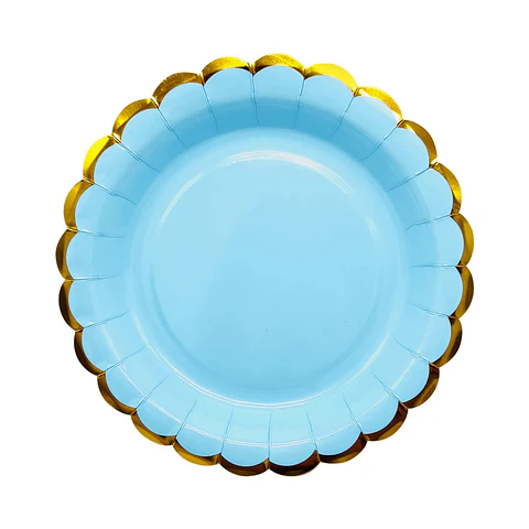 Platos celeste pastel 