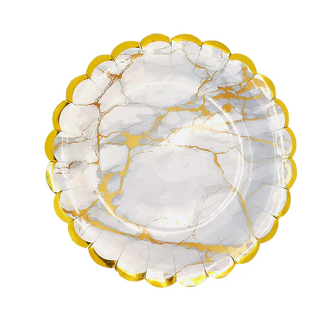 Platos marmol blanco 6 unidades
