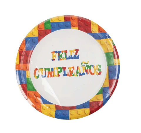 Platos cartón lego