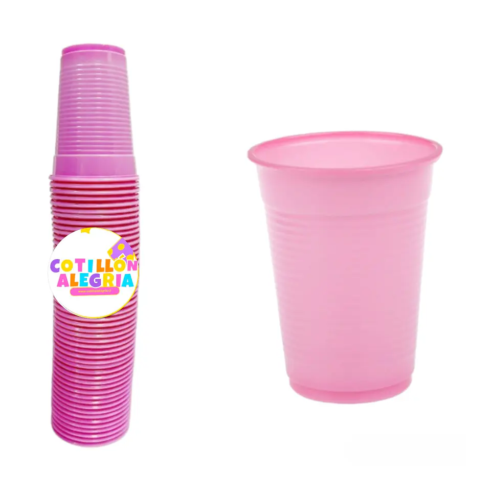 Vasos rosa 50 unidades 1