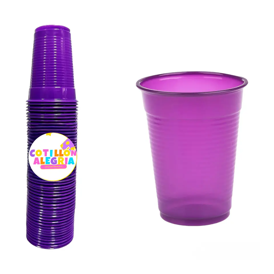 Vasos morados 50 unidades 1