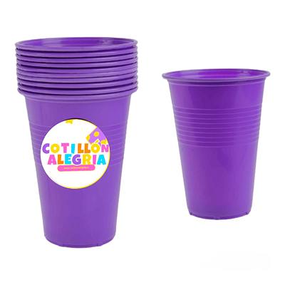 Vasos morado grande 10 unidades