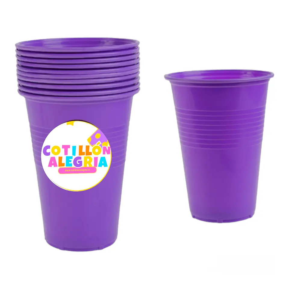 Vasos morado grande 10 unidades 1