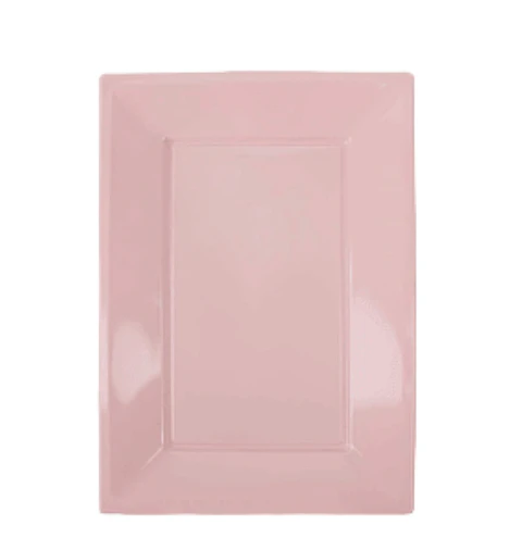 Bandeja Rectangular Rosado 3 unidades
