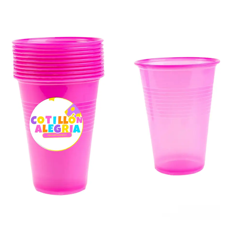 Vasos fucsia grandes 10 unidades 1