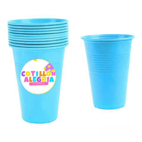 Vasos celeste grandes 10 unidades