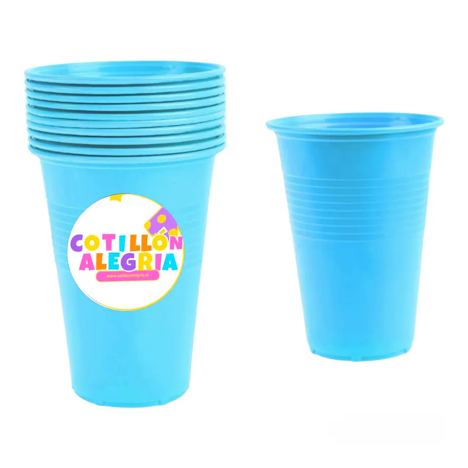 Vasos celeste grandes 10 unidades 1