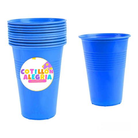 Vasos azul grandes 10 unidades
