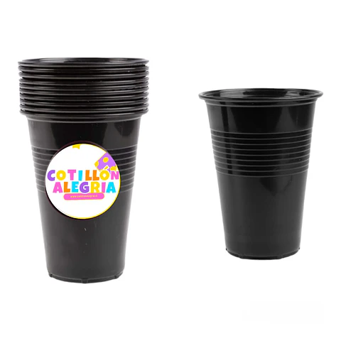 Vasos negros grandes 10 unidades