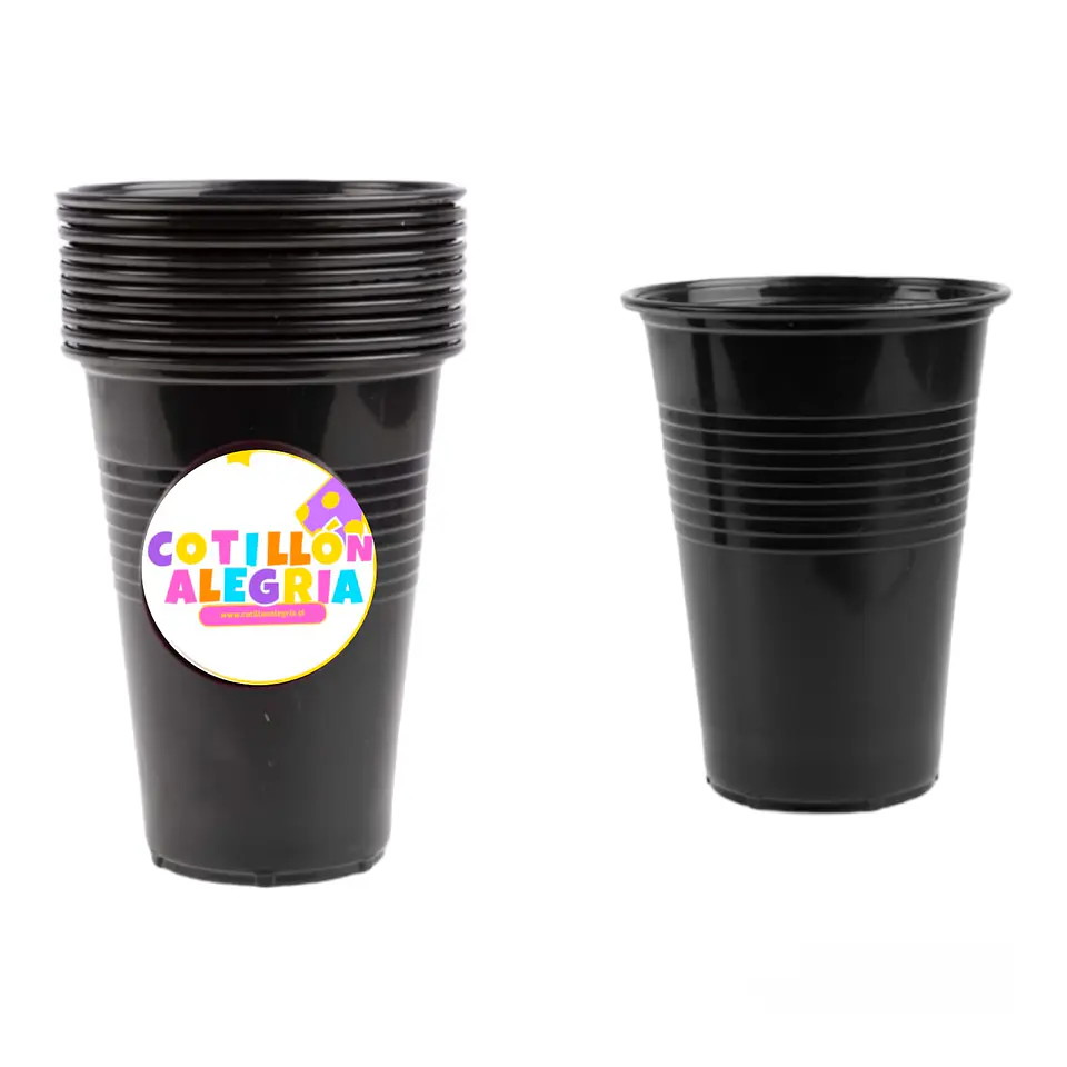 Vasos negros grandes 10 unidades 1