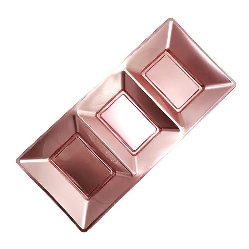 Bandeja 3 Espacios Rose Gold 3 unidades 1