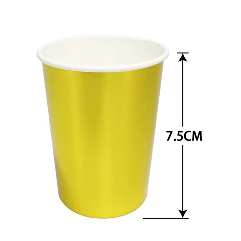 Vasos metalizados dorado 6 unidades