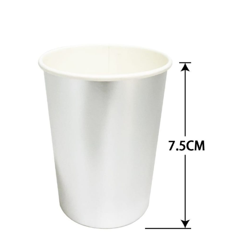 Vasos metalizados plata 6 unidades