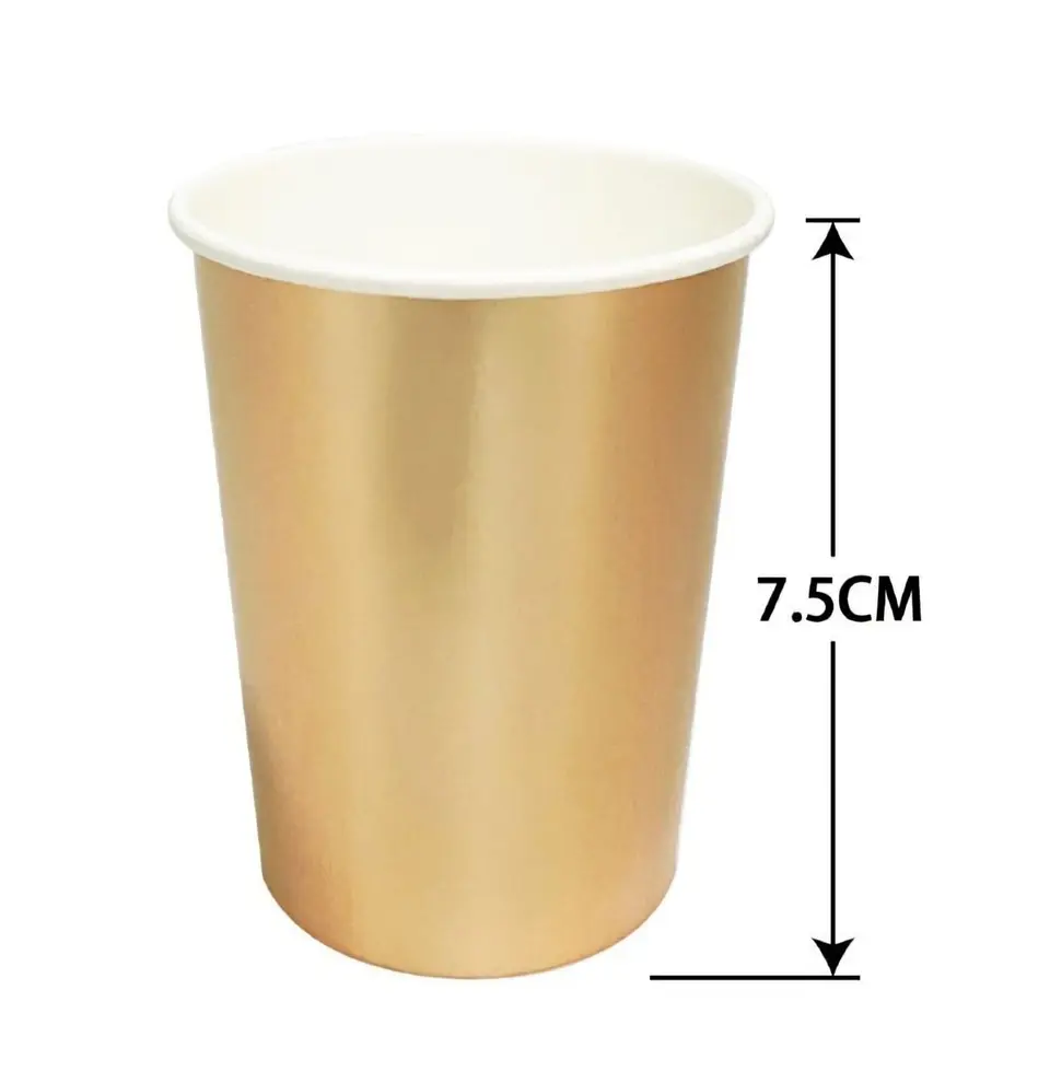 Vasos metalizados gold rosa 6 unidades 1