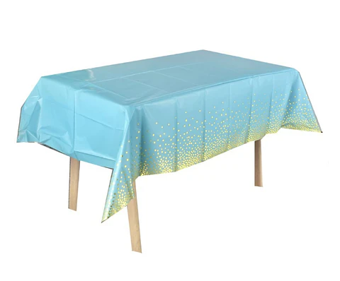 Mantel estampado celeste puntos