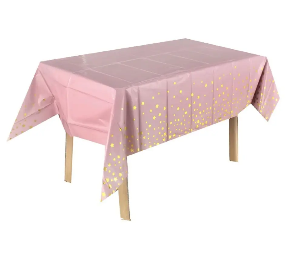 Mantel estampado rosa estrellas 1