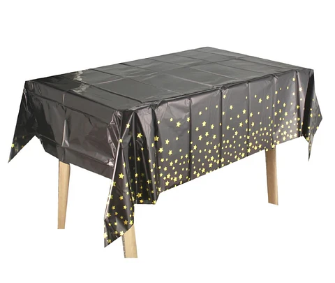 Mantel estampado negro estrellas