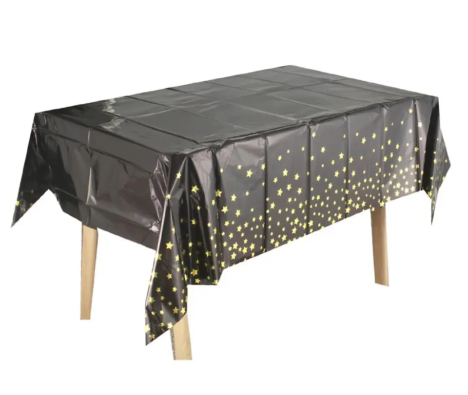 Mantel estampado negro estrellas 1