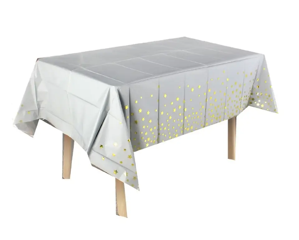 Mantel estampado gris estrellas 1