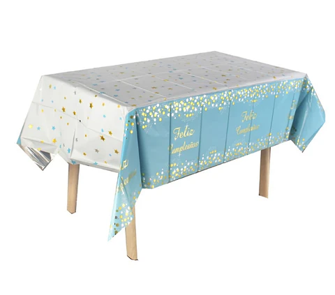 Mantel estampado cumpleaños celeste