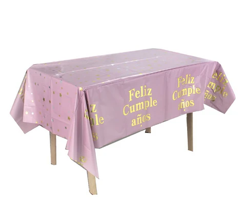 Mantel estampado rosa entero