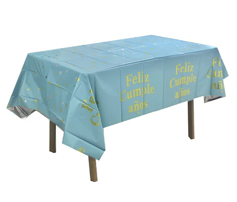 Mantel estampado celeste entero