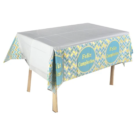 Mantel feliz cumpleaños celeste
