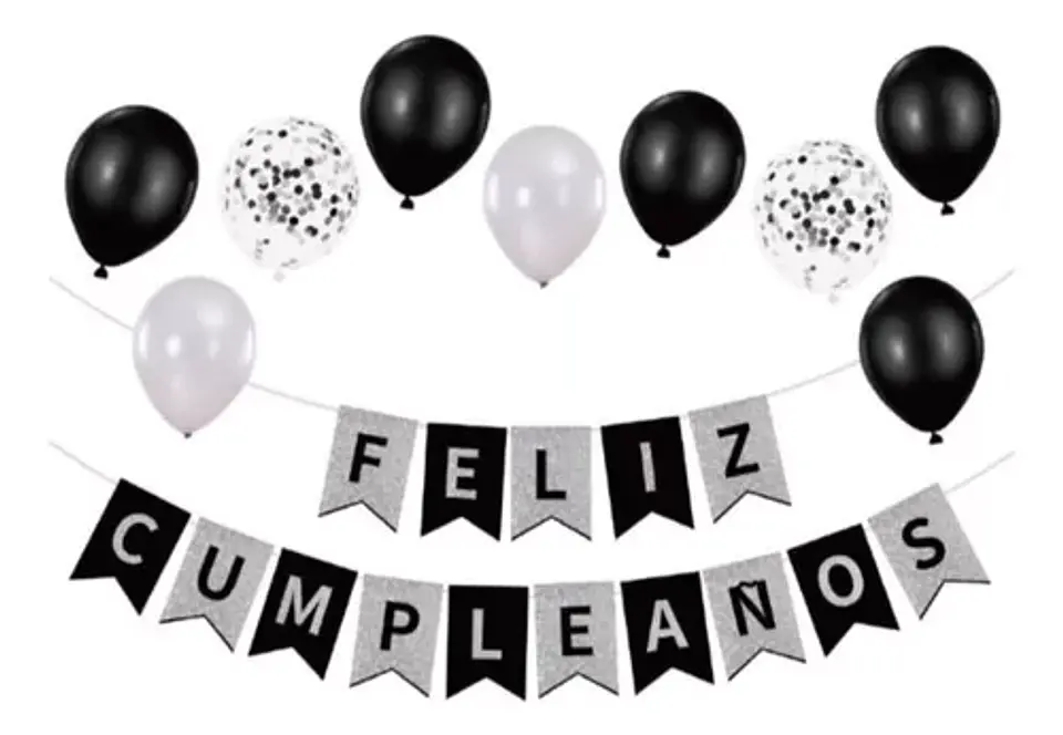 Guirnalda Cumpleaños Plateado 1