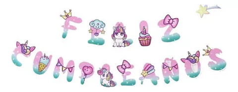 Guirnalda Cumpleaños Unicornio