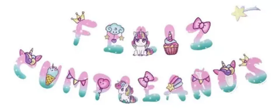 Guirnalda Cumpleaños Unicornio 1