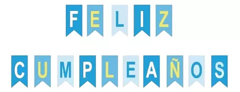 Guirnalda Cumpleaños Celeste