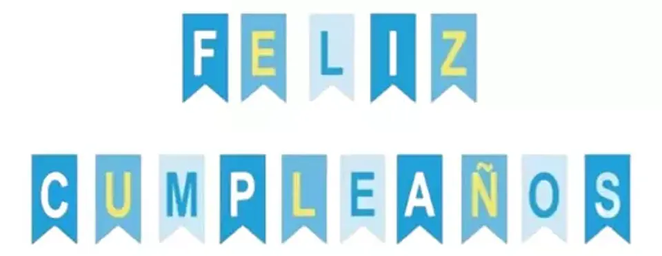 Guirnalda Cumpleaños Celeste 1