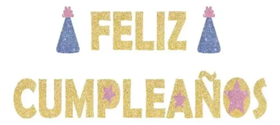 Guirnalda Cumpleaños Dorado 1