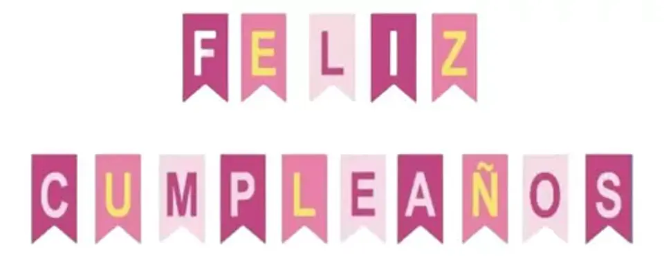 Guirnalda Cumpleaños Rosa Fucsia 1