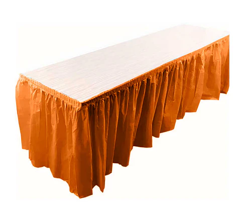 Faldón plástico para mesa naranja