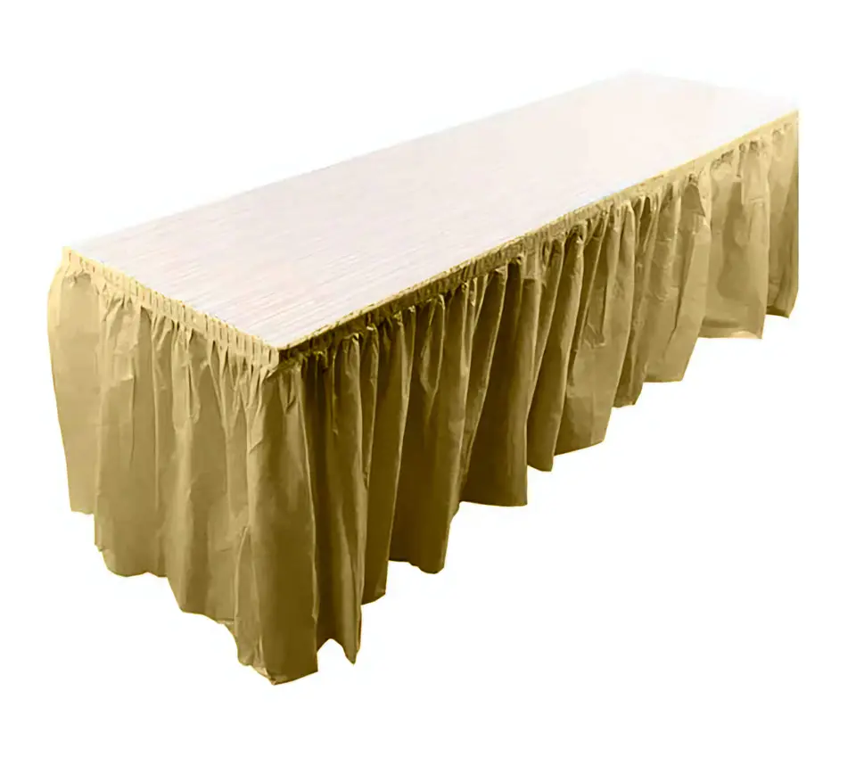 Faldón plástico para mesa dorado 1