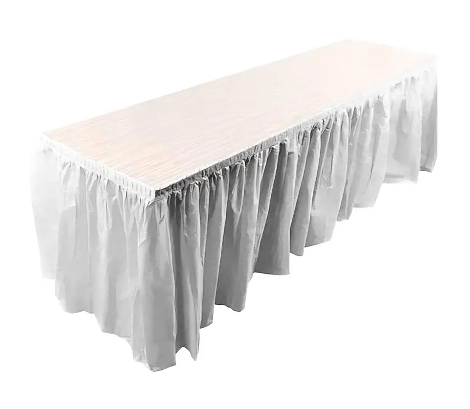 Faldón plástico para mesa plateado 1