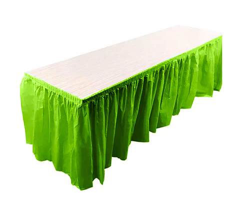 Faldón plástico para mesa verde lima