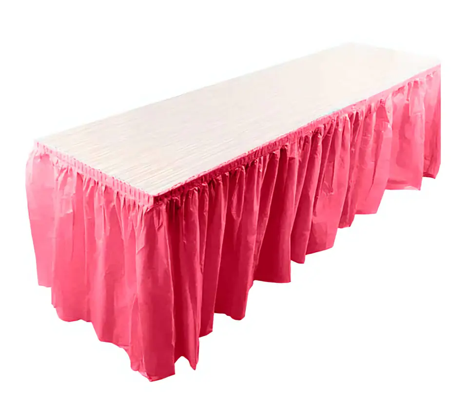 Faldón plástico para mesa fucsia 1