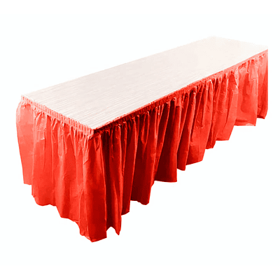 Faldón plástico para mesa rojo