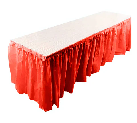 Faldón plástico para mesa rojo