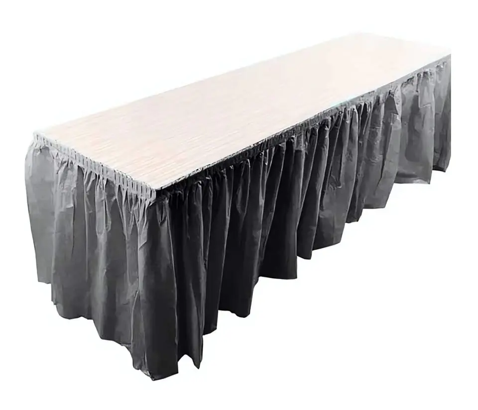 Faldón plástico para mesa negro 1
