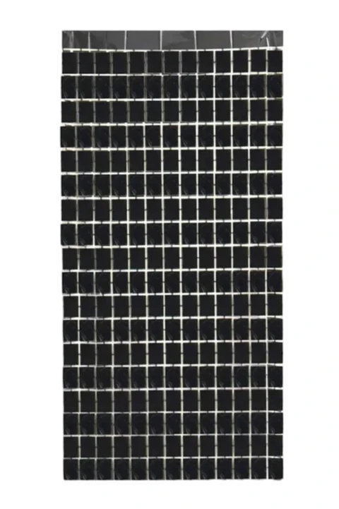 Cortina metálica cuadrados negro