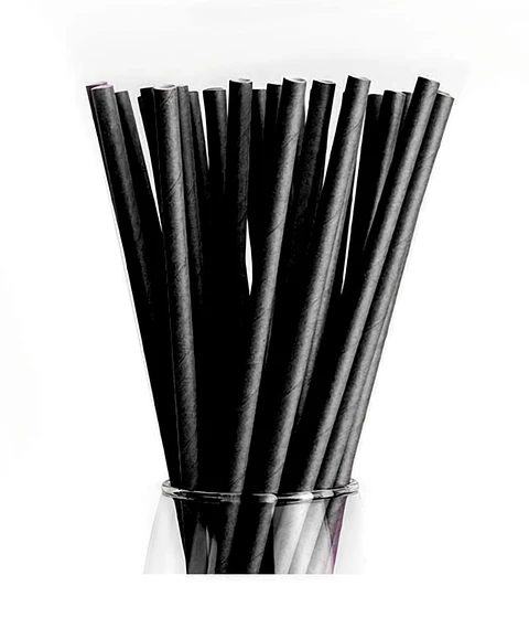 Bombillas de papel negro 