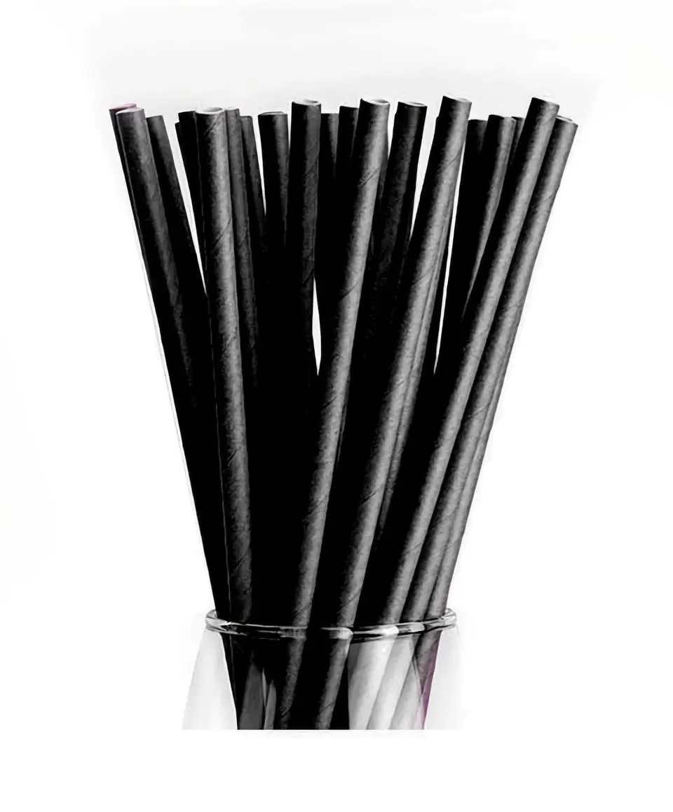Bombillas de papel negro  1